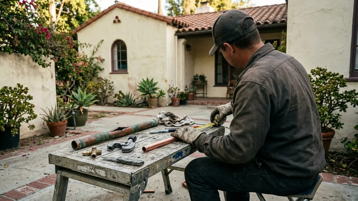 Burst pipe repair in Los Angeles, CA — illustrative local service scene