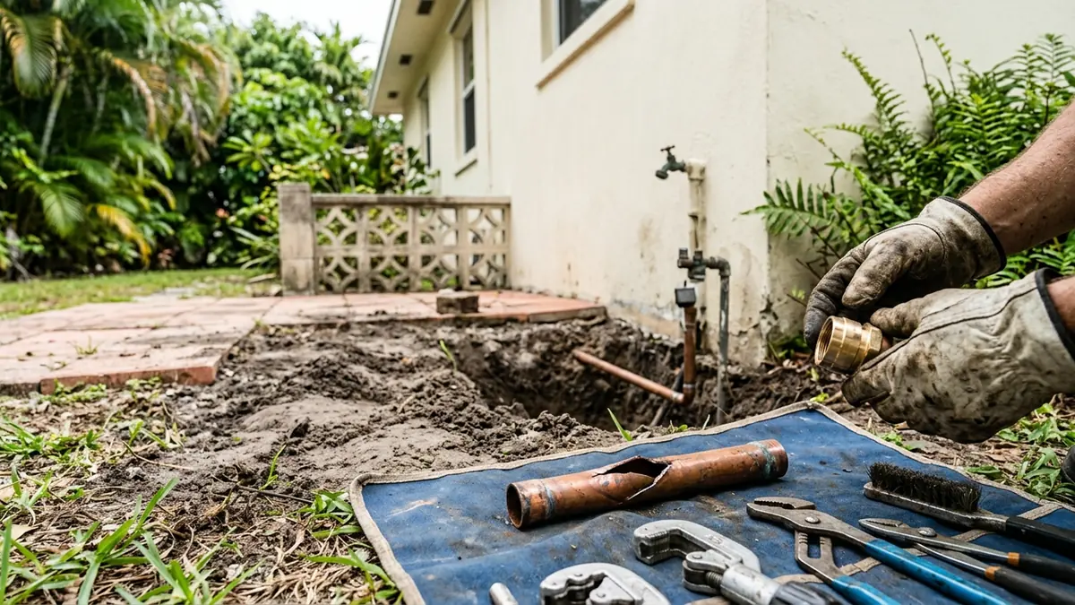 Burst pipe repair in Miami, FL — illustrative local service scene