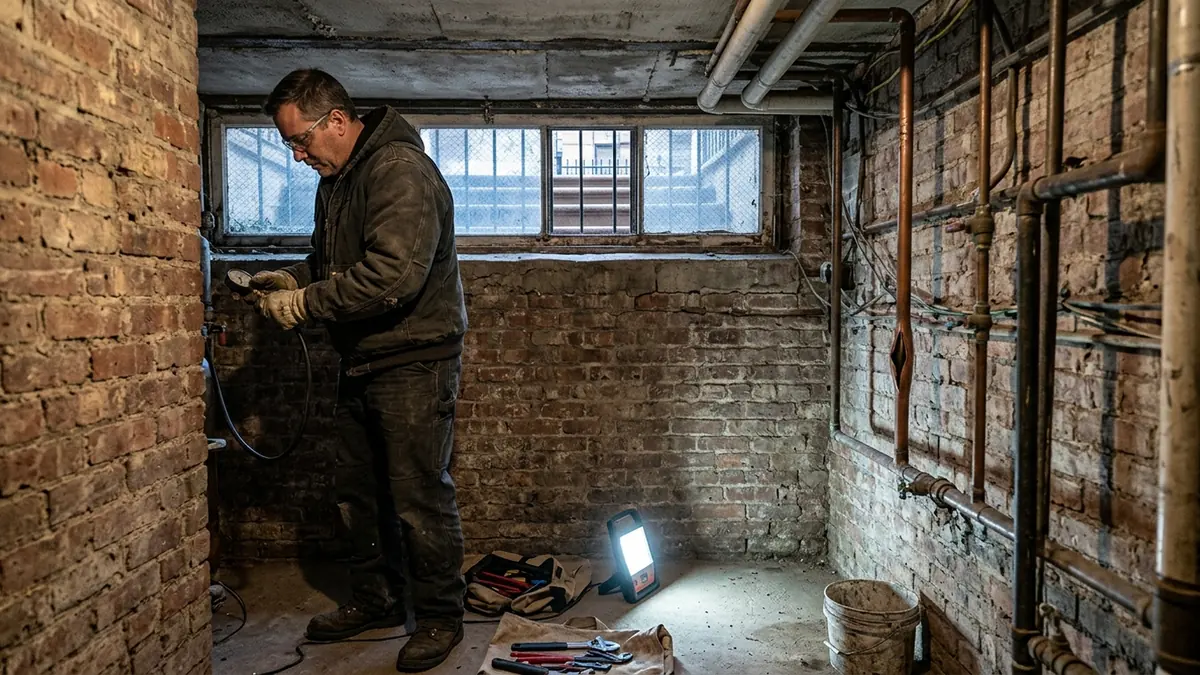 Burst pipe repair in New York, NY — illustrative local service scene
