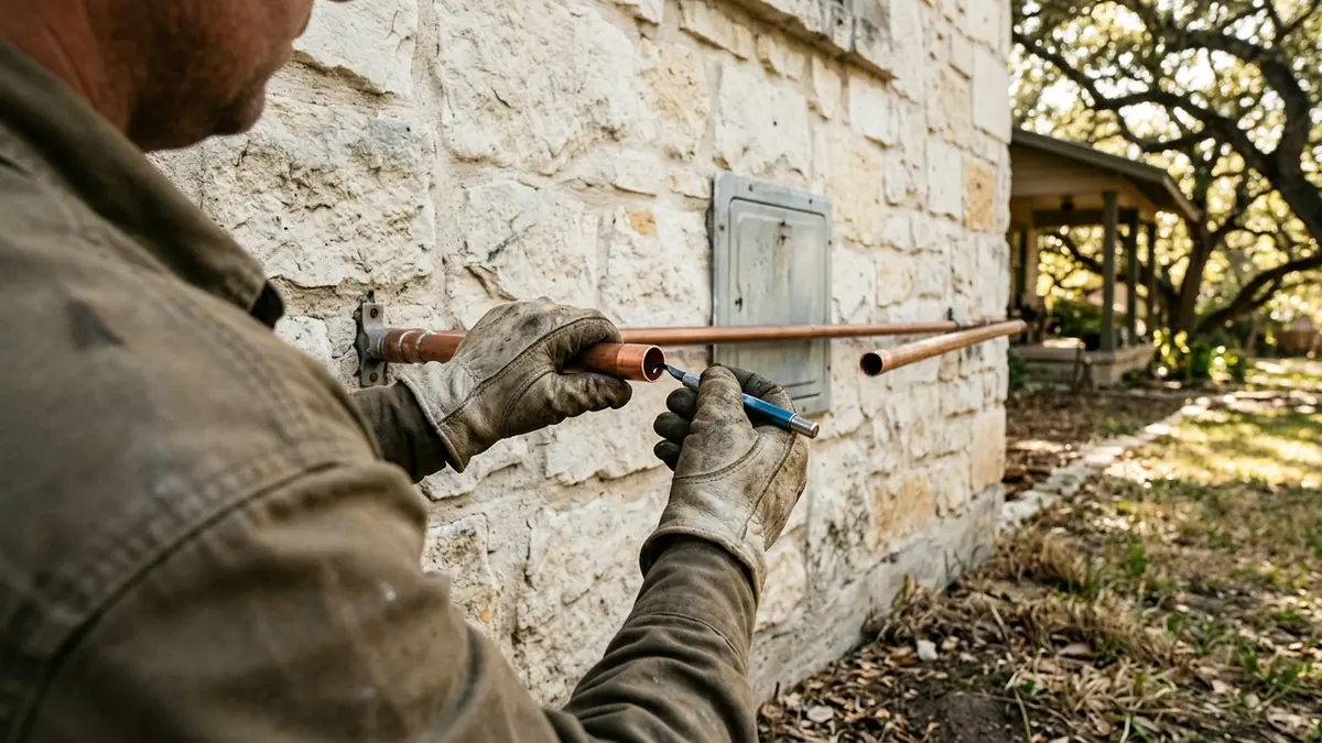 Burst pipe repair in San Antonio, TX — illustrative local service scene
