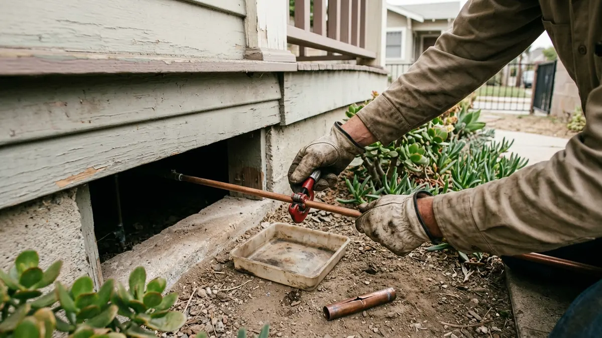 Burst pipe repair in San Diego, CA — illustrative local service scene