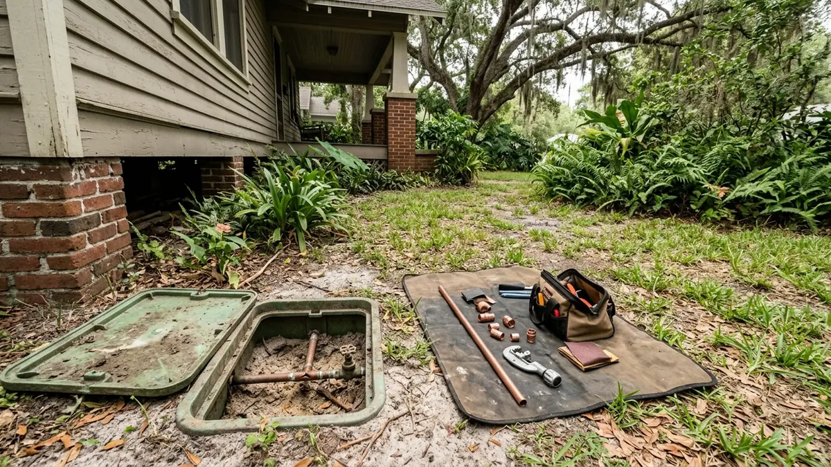 Burst pipe repair in Tampa, FL — illustrative local service scene