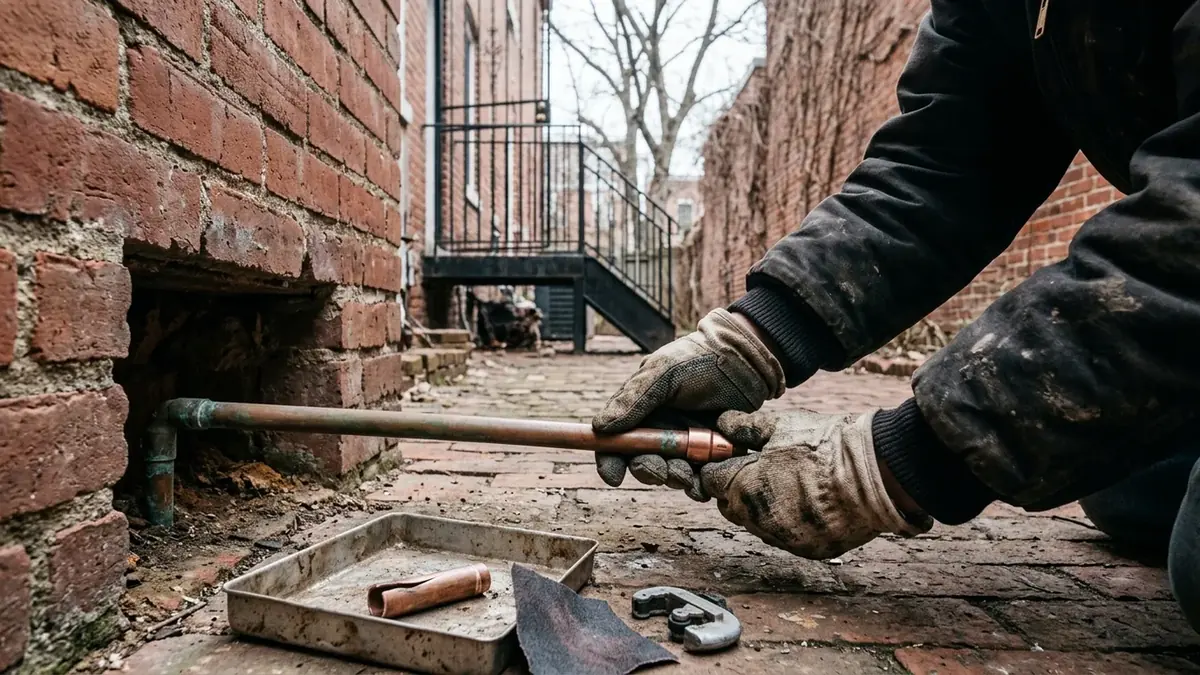 Burst pipe repair in Washington, DC — illustrative local service scene